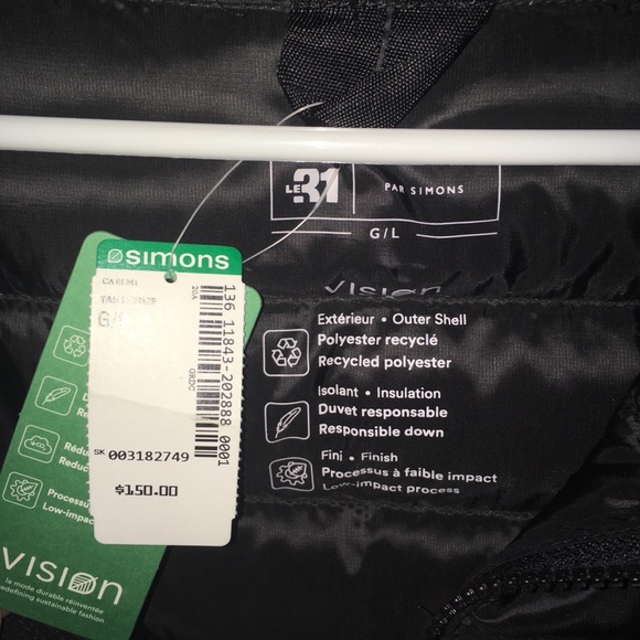 Simons Black Tech Puffer Jacket - Picture 2 of 2